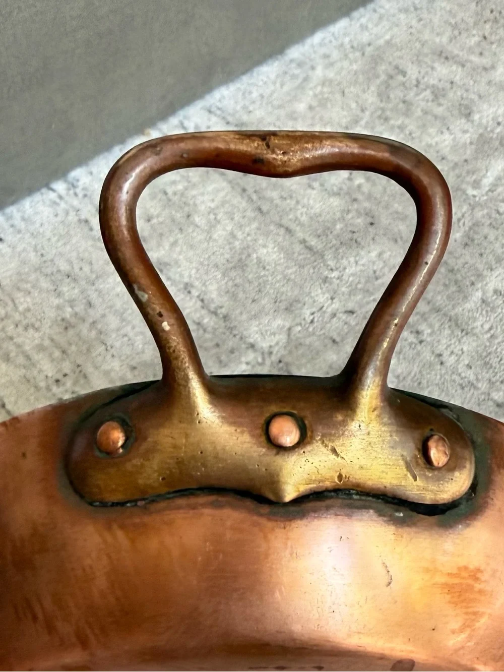 Antique French Copper With Tin Oval Roasting Pan Gratin Fish Baker 14”